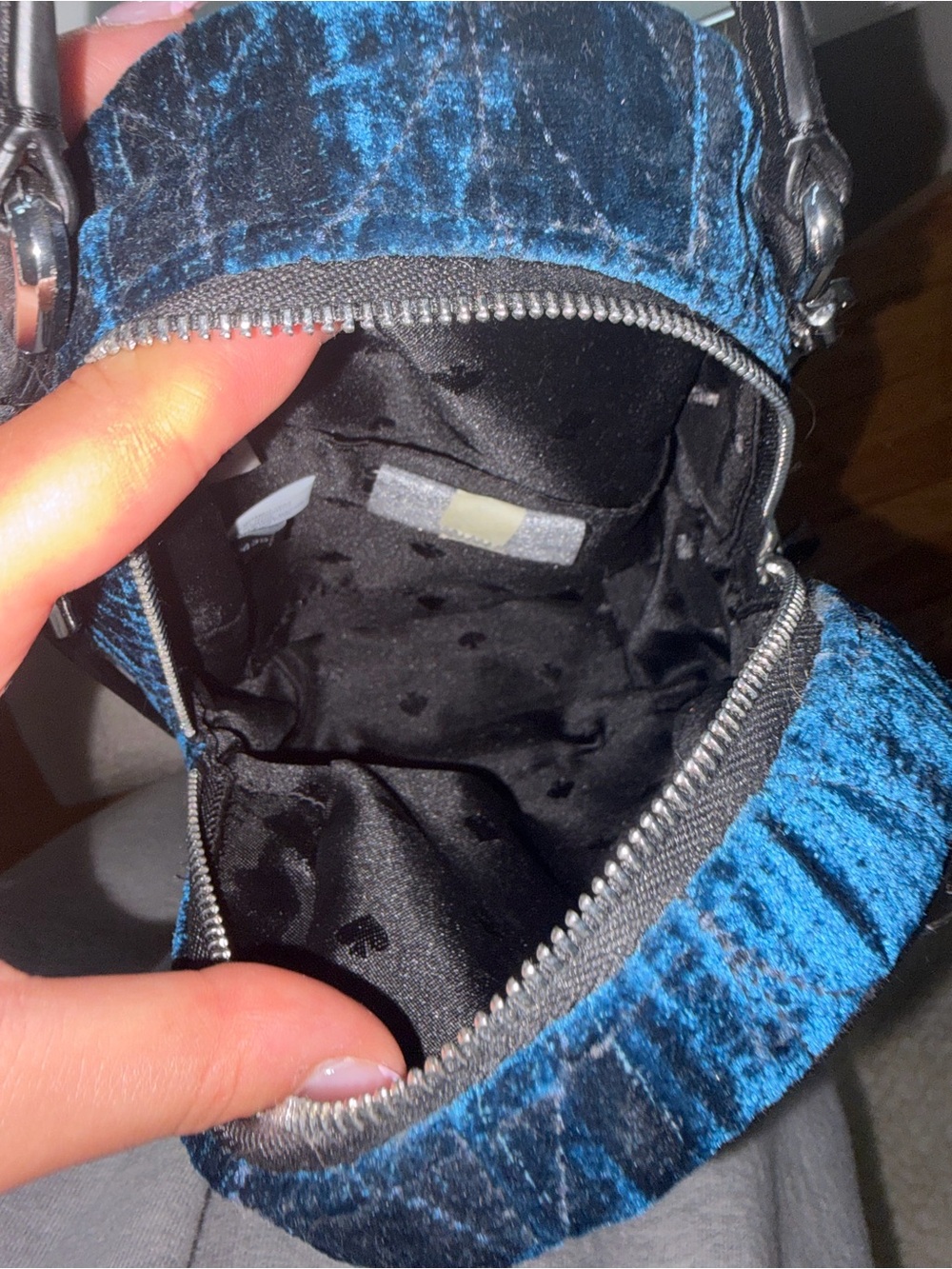 kate spade Quilted Velvet Mini Backpack - Deep Navy - Picture 4 of 6